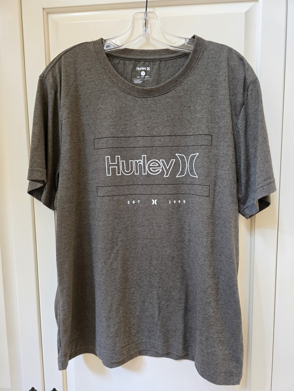 Hurley Men's Gray Logo Short Sleeve T-Shirt